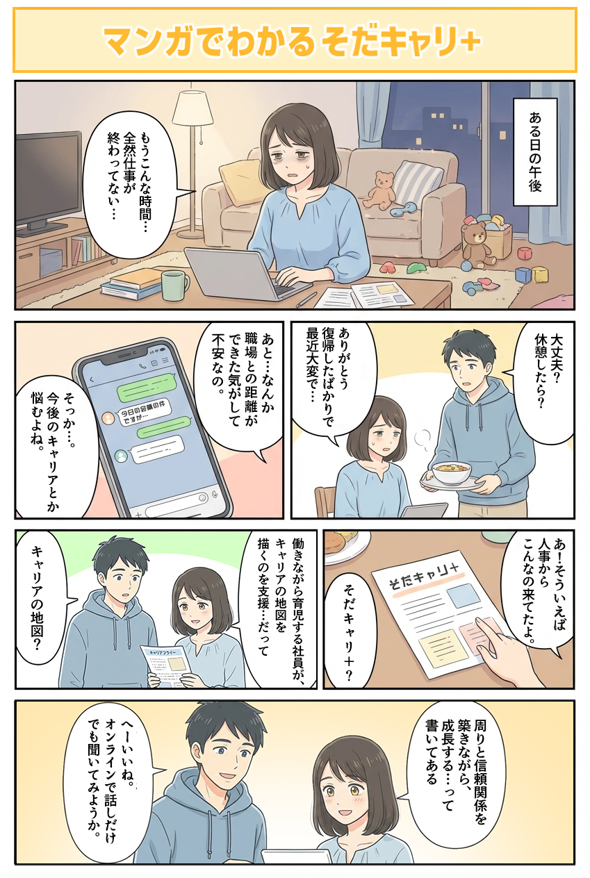 マンガで分かるそだキャリ+ 1ページ目